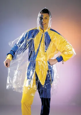 Produktbild von transp. Regenponcho mit Kapuze, für Erwachsene