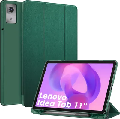 Produktbild von Fintie Hülle für Lenovo Idea Tab 11 Zoll 2025 (TB-336ZU/ TB-336FU) - Ultradünn Schutzhülle mit Translucent Rückseite Cover mit Auto Schlaf/Wach Funktion (Satinoptik Grün)