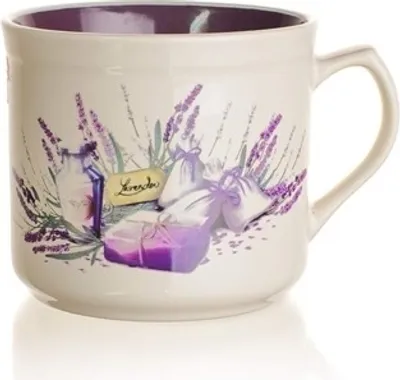 Produktbild von Großer Keramikbecher 630ml Lavendel Design
