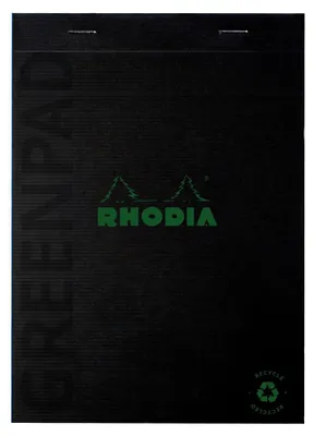Immagine prodotto di RHODIA 16691C RHODIA GREENPAD blocco note, DIN A5, a scacchi, nero