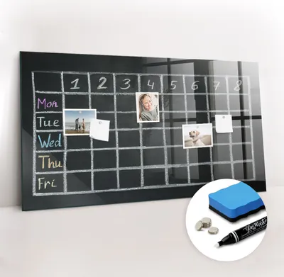 Produktbild von Magnetpinnwand Memoboard - Zubehörsatz - Weißer Marker + Schwamm + Magnete - 120 x 60 cm - Unterrichtsplan