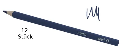 Produktbild von edu3 Jumbo Farbstifte Dreikant 12 Buntstifte blau