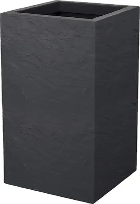 Zdjęcie produktu dla Duża kwadratowa donica do uprawy roślin, 36 l, kolor antracytowy, 295 x 295 x 495 cm, do ogrodu