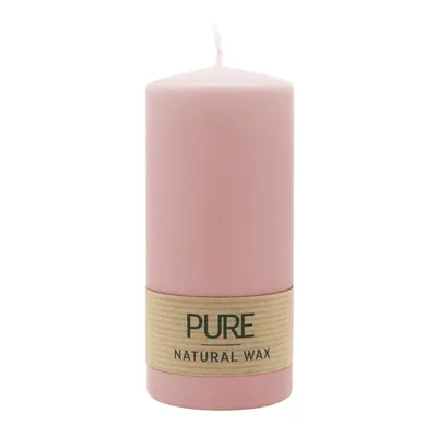 Produktbild von 100% PURE, NATURAL WAX, Stumpenkerze, Antikrosa, WENZEL, 130/60 mm, Brenndauer ca. 41h, 100% plastikfrei