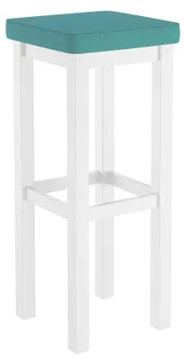 Produktbild von Klassischer Barhocker mit verschiedenen Polsterfarben 80 cm hoch Kiefer weiß V-90.71-45WP