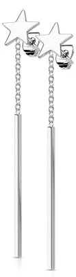 Produktbild von Lange Stab Ohrringe Stern Silber