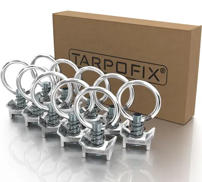 Produktbild von Tarpofix® Airlineschiene Fitting Ring (10 Stück) | Airline Fitting Zurröse mit 900 daN (900kg) Tragfähigkeit | Einfachendbeschlag für Zurrschienen