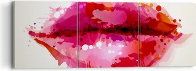 Produktbild von Bild auf Leinwand - Leinwandbild - Rote Lippen glänzend Lippe Glanz - 90x30cm - Wand Bild - Wanddeko - Leinwanddruck - Bilder - Kunstdruck - Wanddekoration - Leinwand bilder - Wandkunst - CA90x30-2706