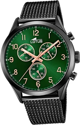 Image de Montre Lotus en acier inoxydable pour hommes, noire, luxueuse, élégante et minimaliste D2UL18639/E