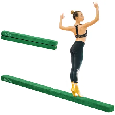 Produktbild von HOMCOM 210 cm Schwebebalken Turnbalken Indoor Outdoor Balance Beam Klappbarer Turnbalken Balance Balken Balancierbalken bis 120 kg Grün