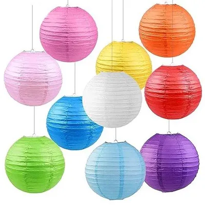 Produktbild von Famanu Papierlaternen Set 10 Stück - 30 cm bunt