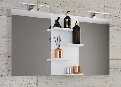 Produktbild von VCM Badspiegel rahmenlos | Wandspiegel mit Ablagefächer | modernes Design | Maße ca. H. 59 x 112 cm x T. 12 cm | Wandspiegel – Budasi