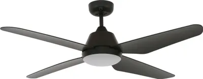 Produktbild von Deckenventilator mit LED Beleuchtung und Fernbedienung Airfusion Aria Schwarz 122 cm