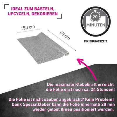 Produktbild von Klebefolie Granit grau - 45x150cm
