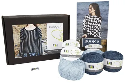Kreuzstich-Set "Landschaft", Seide-Wolle-Garn, Blau, M