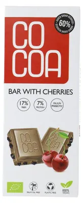 Productafbeelding van Cocoa Chocolate Cherries Reep (40 gr)