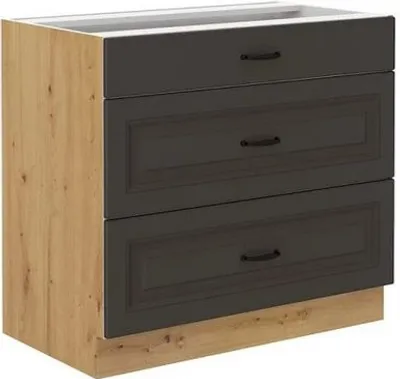 Obrázek produktu pro Spodní šuplíková kuchyňská skříňka 80 cm FRYZIA - dub artisan / grafitová