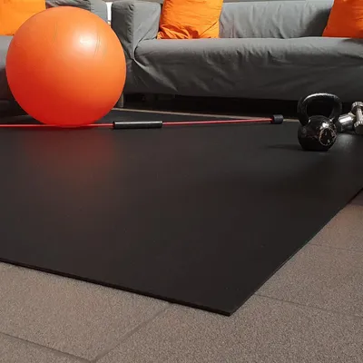 Produktbild von GYMEX Fullsize XXL Fitness-Matte, extra groß, rollbar, für Yoga, Sport & Fitness 240x240cm Schwarz