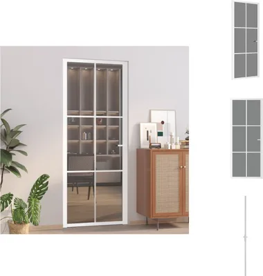 Produktbild von vidaXL Innentür 83x201,5 cm Weiß ESG-Glas und Aluminium -  Haustüren