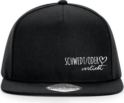 Produktbild von Huuraa Cappy Mütze Schwedt Oder verliebt Black Polyester Snapback Kappe Geschenkidee