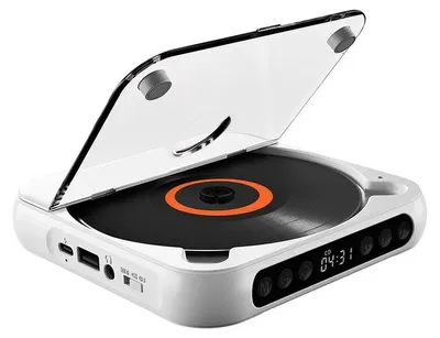 Produktbild von Bluetooth CD-Player - Tragbar - USB‑C Schnellladen - Integrierter Lautsprecher - Kompakt - Weiß