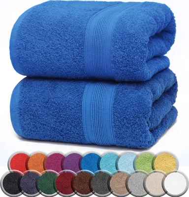 Produktbild von Frottier SAUNATÜCHER 2er Pack 80x200cm, 100% Baumwolle, Royal blau