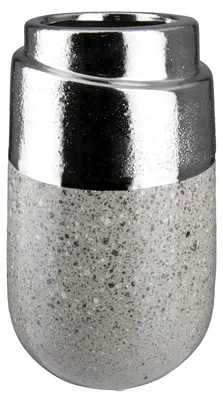 Obrázok produktu pre Gilde Vase, "Marmo", keramika, sivá, strieborná, balenie 2 ks, dĺžka 12 cm, šírka 12 cm, výška 19,5 cm, kód: 47426, EAN: 4063387474266
