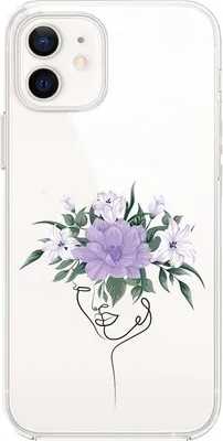Obrázok produktu pre Priehľadné silikónové puzdro na iPhone 12 s kvetinovým vzorom