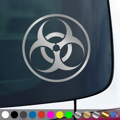 Produktbild von PantherPixel Biohazard Aufkleber Warnung Vorsicht Hinweis Sticker Auto Geschenkidee Farbe Silber