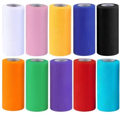 Produktbild von 10 Rollen Dekorationsband - 15 cm breit - 22 Meter pro Rolle - 100% Polyester - Für Bastelarbeiten und Festdekoration - Dekorationsband