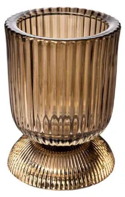 Produktbild von SANDRA RICH, "GOBLET", Teelichthalter, Teelichtglas 10cm HASELNUSS