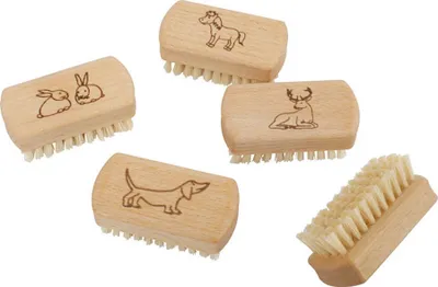 Image de Redecker Brosse à ongles pour enfants, avec motifs d'animaux assortis.