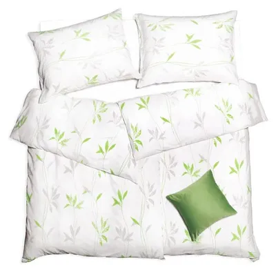 Obrázek produktu pro SCANquilt povlečení KREP liány bílozelenošedá 100% bavlna 140 x 200/70 x 90 cm