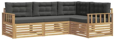 Productafbeelding van vidaXL Tuinset met 5 zitplaatsen, wit en antraciet, polyester