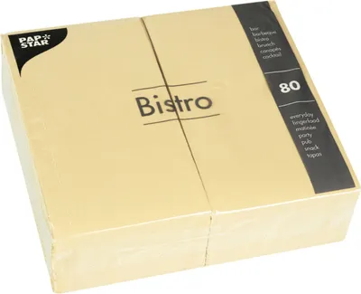 Produktbild von 80 Papstar Servietten, 2-lagig 1/6-Falz 40 cm x 32 cm champagner 11018