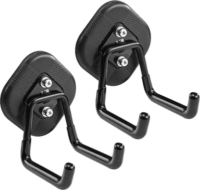 Produktbild von Set 2 große magnetische Garagehaken, kratzfeste Gummibeschichtung, starke Werkzeughaken, für Garage