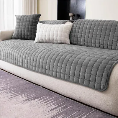 Zdjęcie produktu dla Pokrowiec na sofę 70 x 150 cm, flanela, szary, do salonu