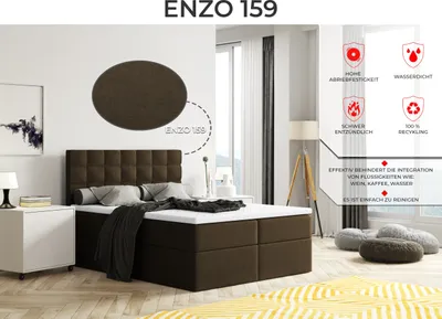 Produktbild von Bett, Boxspringbett MERA mit Bettkästen und T25 Topper, Doppelbett, Stauraum, Schlafzimmer, Polsterbett, Bettgestell (200x200, Braun - Enzo 159)