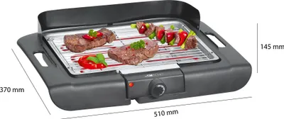 Image de Clatronic® Barbecue de table | Barbecue avec grille chromée | Barbecue de table avec boîtier Cool Touch | Barbecue électrique avec protection contre le vent | BQ 3507