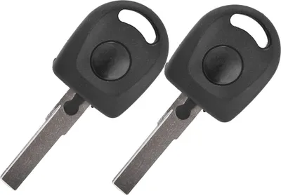 Produktbild von Auto Schlüssel Funk Fernbedienung 2X Gehäuse + 2X fest eingegossener Rohling HAA kompatibel mit VW SEAT Skoda