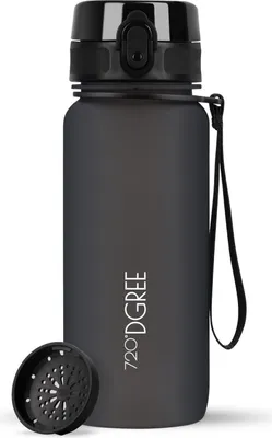 Produktbild von uberBottle softTouch Trinkflasche mit Sieb 650ml / Onyx Black/ 720DGREE