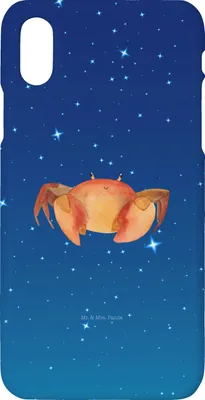 Produktbild von Mr. & Mrs. Panda Iphone 10 Handyhülle Sternzeichen Krebs - Sternenhimmel Blau - Geschenk, Krabbe, Meer, X, Handy, Geburtstag Juli, Krebse, Hülle, Meerestier, Cover