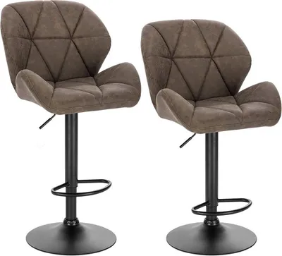 Produktbild von Ergonomische Barstühle aus Kunstleder - Set von 1 - Küchenstühle - Höhenverstellbar - Sitzhöhe 60-82cm