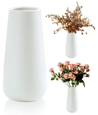 Productafbeelding van Witte Vaas van Keramiek voor Decoratie, 20 cm