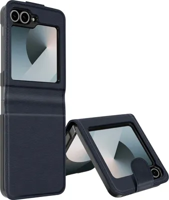 Produktbild von Avizar, Kunstlederetui mit Standfunktion Galaxy Z Flip6, Nachtblau