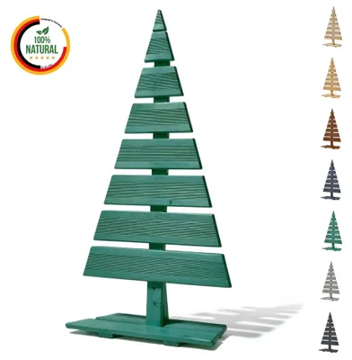 Immagine prodotto di Floranica Albero di Natale in legno naturale 90x45cm Verde Decorazione natalizia per interni ed esterni albero in legno di larice fatto a mano