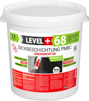 Produktbild von Bitumen Dickbeschichtung 2K Fundamente Keller 28kg Garage Abdichtung LEVEL+68