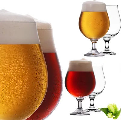 Produktbild von IMPERIAL Bierpokale 500ml (max. 650ml) Set 6-Teilig Biergläser aus Crystalline Glas 0,5L Biertulpen Spülmaschinenfest