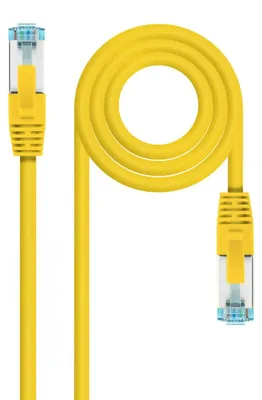 Imagen del producto de Nanocable 10.20.1701-Y, 1 metro, Cat7, SF/UTP (S-FTP), con conectores RJ-45 en ambos extremos, color amarillo