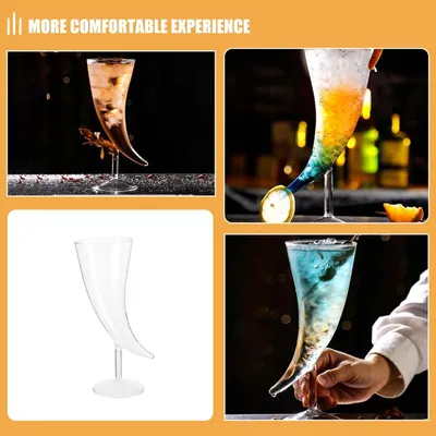 Produktbild von Mondförmiger Party-Weinkelch aus Glas mit molekularer Rauchtechnologie für kreative Cocktail- und Partyerlebnisse